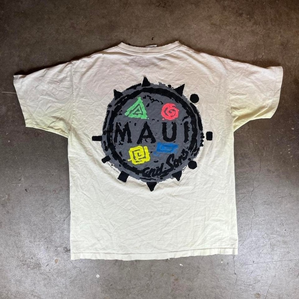 Vintage 80s single stitch Maui and sons yellow graphic tee Mens Size XL
